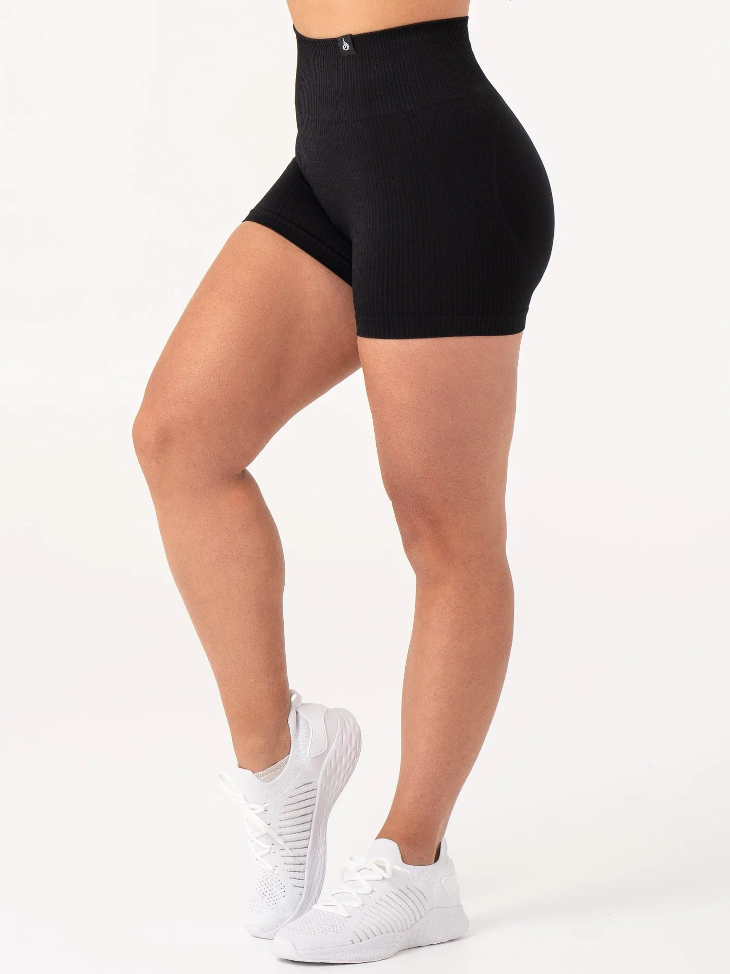 Rib Scrunch Seamless Shorts - Black sold by Ryderwear product image thumbnail 2
