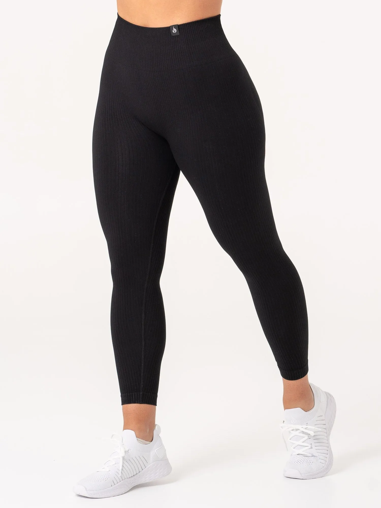 Rib Scrunch Seamless Leggings - Black sold by Ryderwear product image thumbnail 3