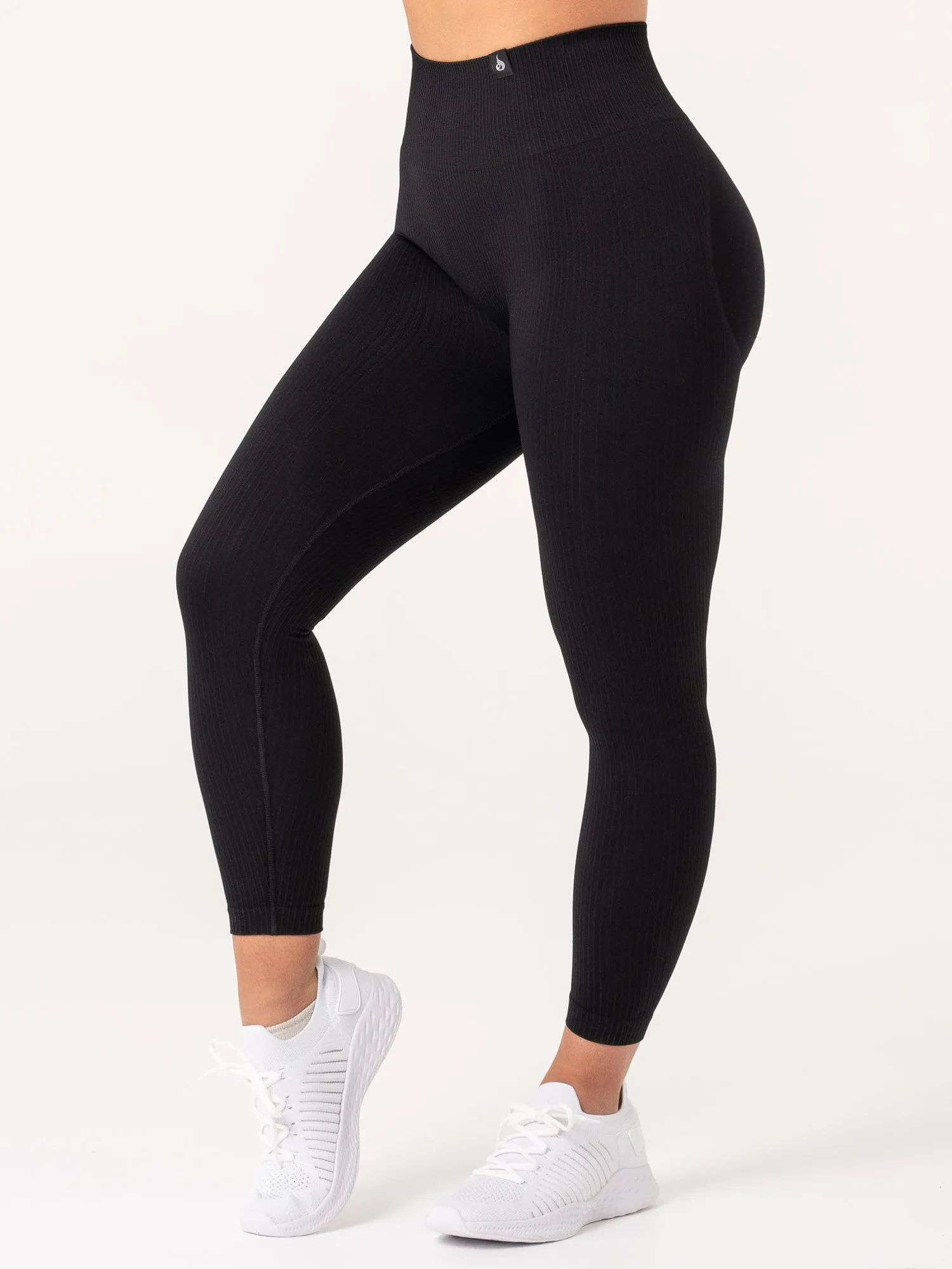 Rib Scrunch Seamless Leggings - Black sold by Ryderwear product image thumbnail 2