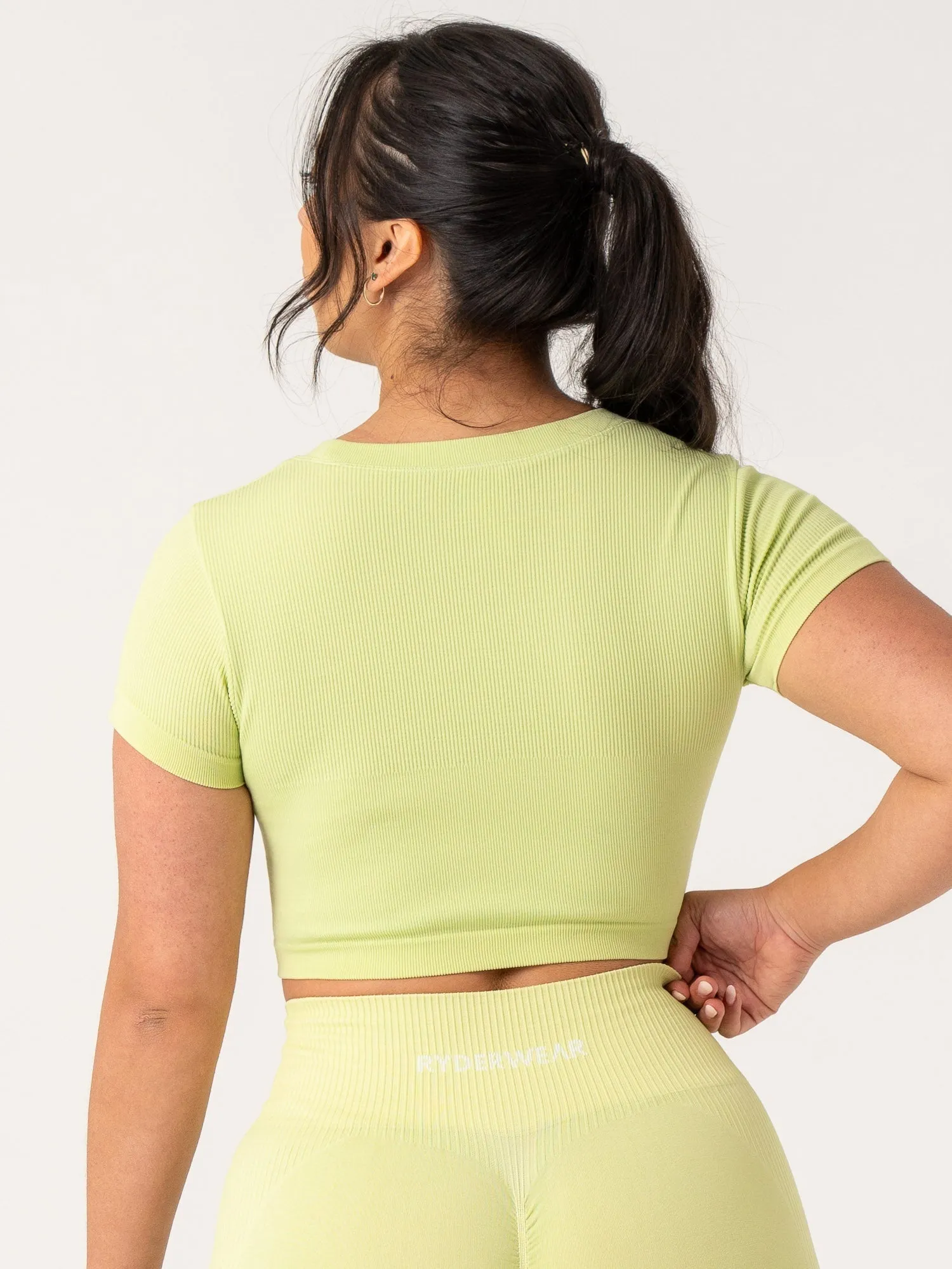 Rib Seamless T-Shirt - Lime sold by Ryderwear product image thumbnail 2
