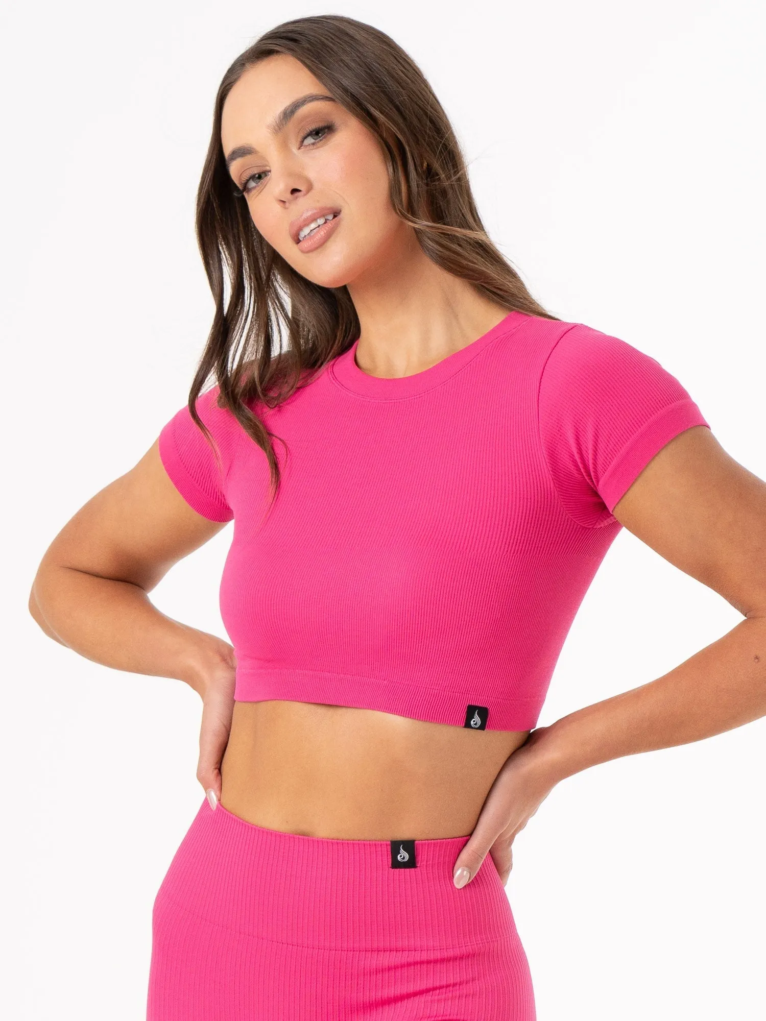 Rib Seamless T-Shirt - Hot Pink sold by Ryderwear product image thumbnail 5