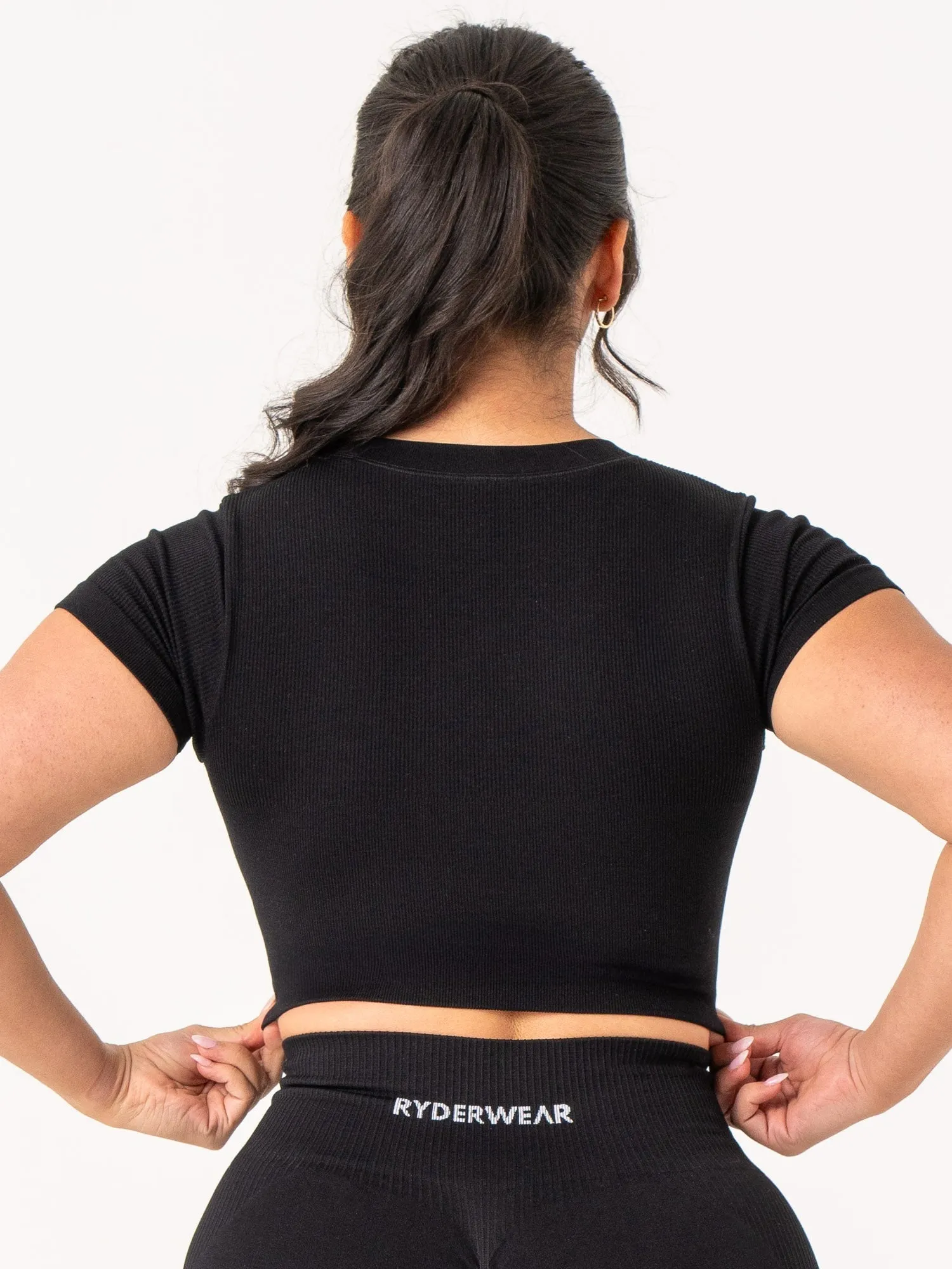 Rib Seamless T-Shirt - Black sold by Ryderwear product image thumbnail 2