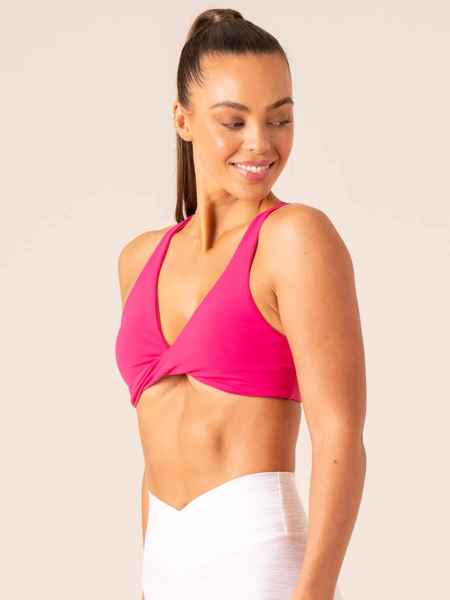 Momentum Twist Sports Bra - Hot Pink sold by Ryderwear product image thumbnail 3