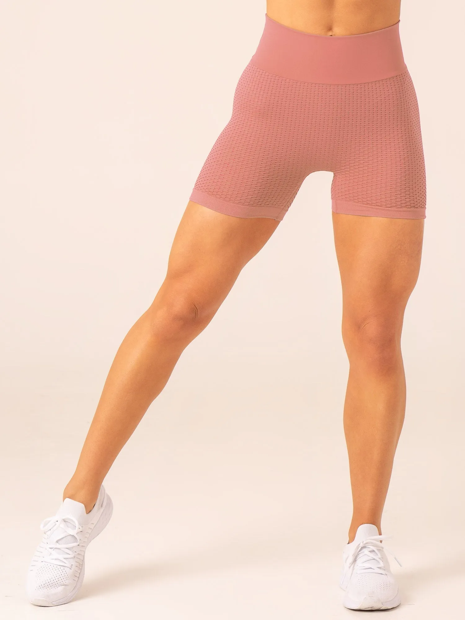 Honeycomb Scrunch Seamless Shorts - Dusty Pink sold by Ryderwear product image thumbnail 3