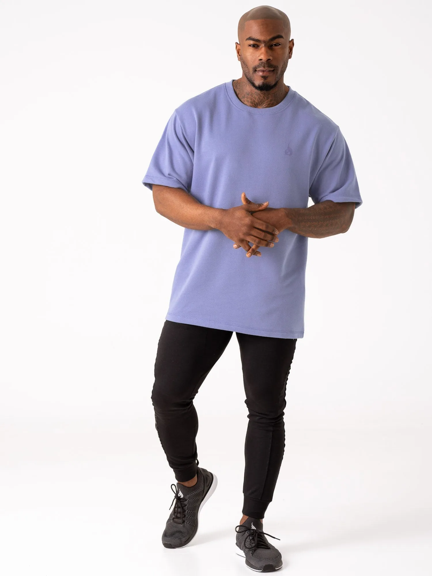 Throwback Fleece Oversized T-Shirt - Indigo Blue sold by Ryderwear product image thumbnail 5