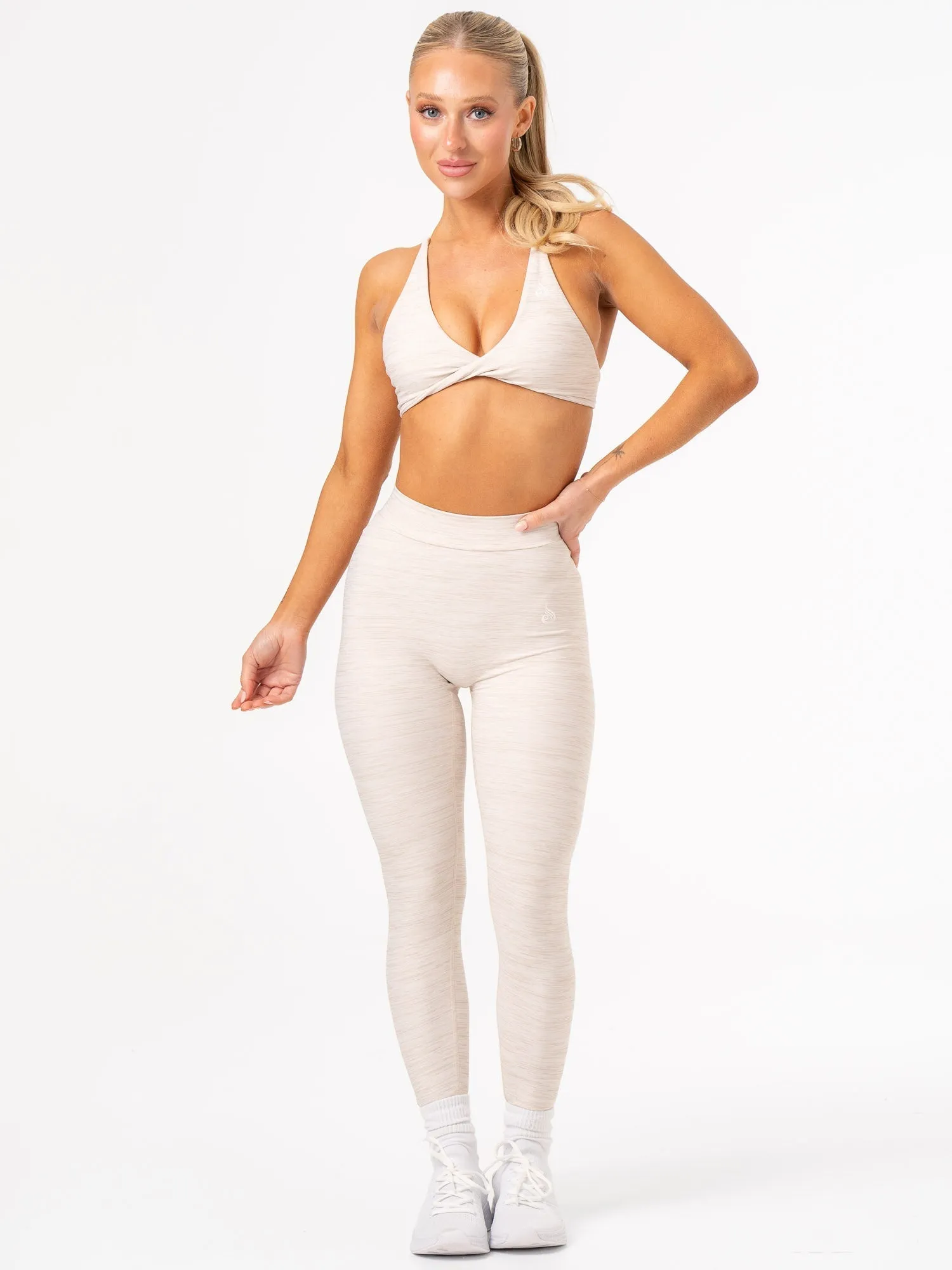 NKD V Scrunch Leggings - Oat Marl sold by Ryderwear product image thumbnail 2