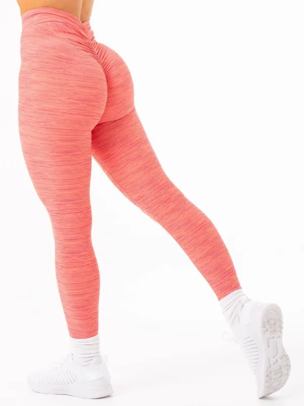 NKD V Scrunch Leggings - Coral Marl sold by Ryderwear