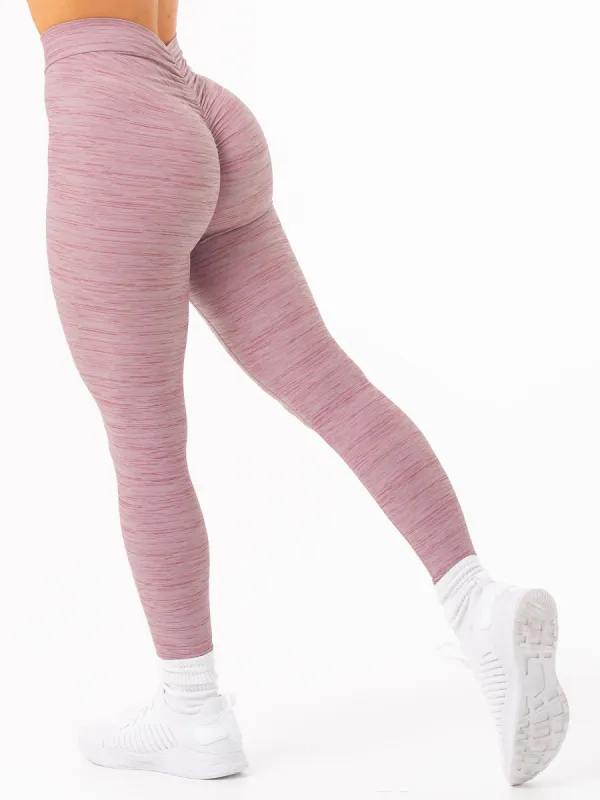 NKD V Scrunch Leggings - Mauve Marl sold by Ryderwear