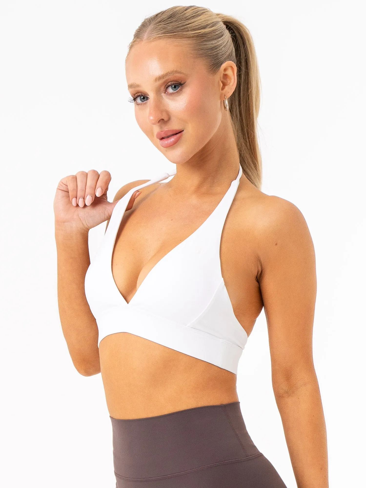 NKD Halter Sports Bra - White sold by Ryderwear product image thumbnail 4