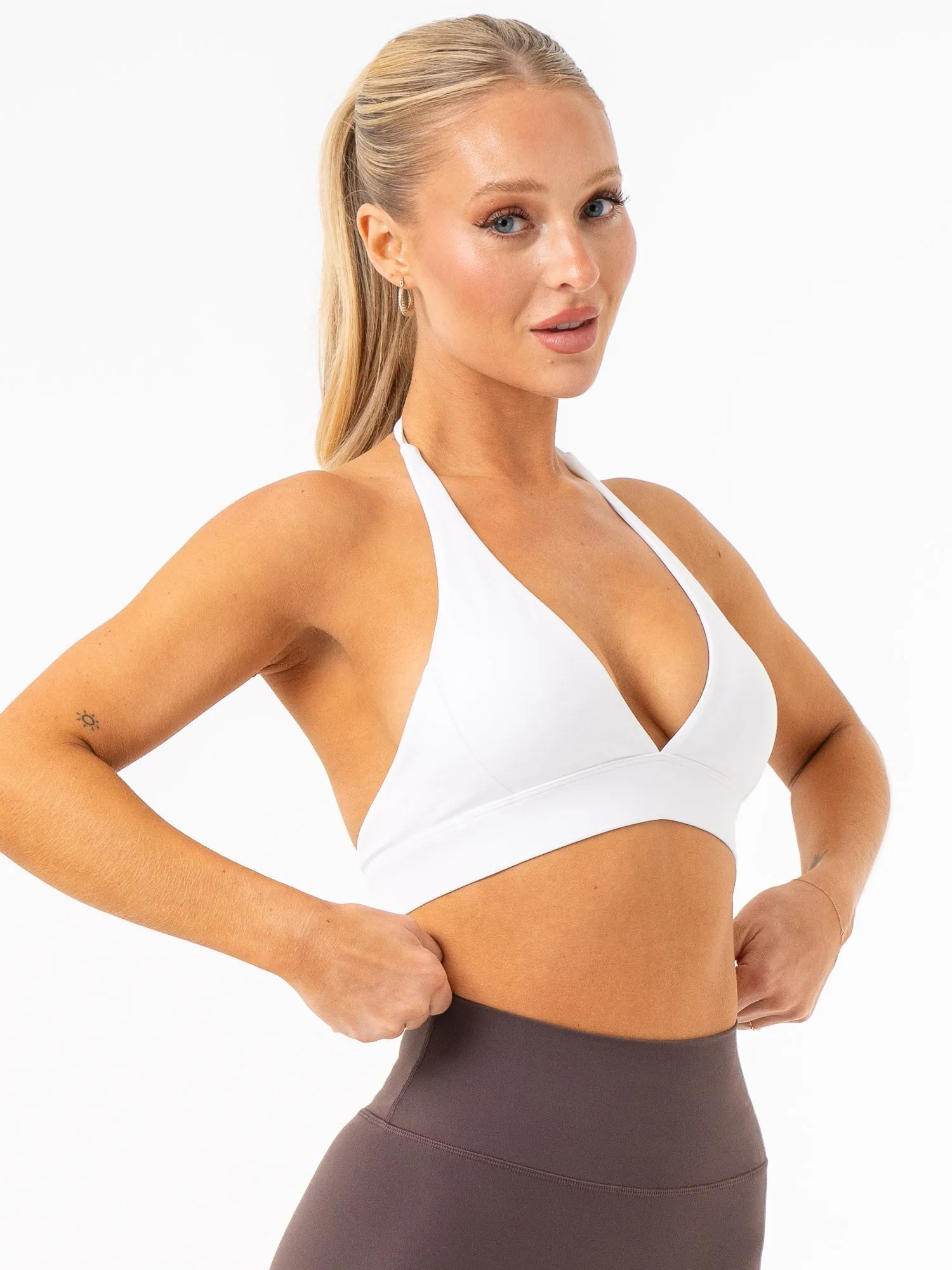 NKD Halter Sports Bra - White sold by Ryderwear product image thumbnail 3