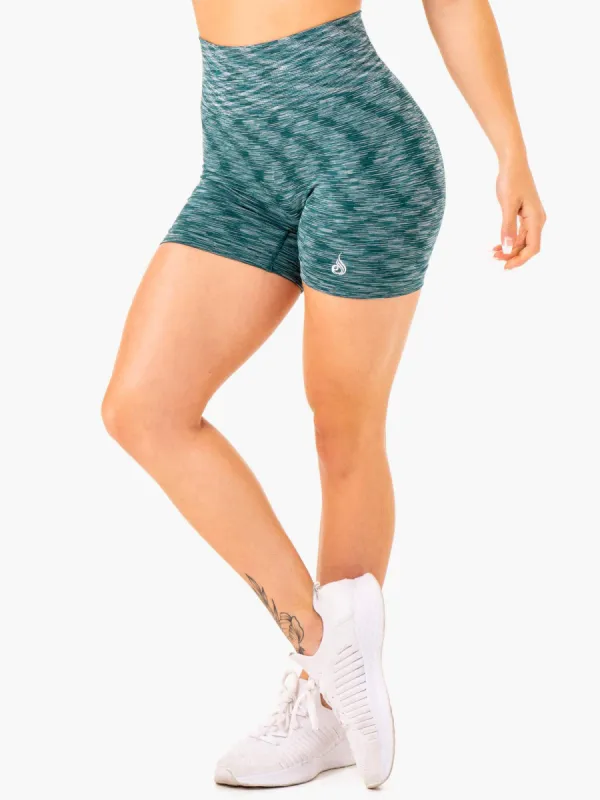 Evolve Seamless High Waisted Shorts - Teal sold by Ryderwear