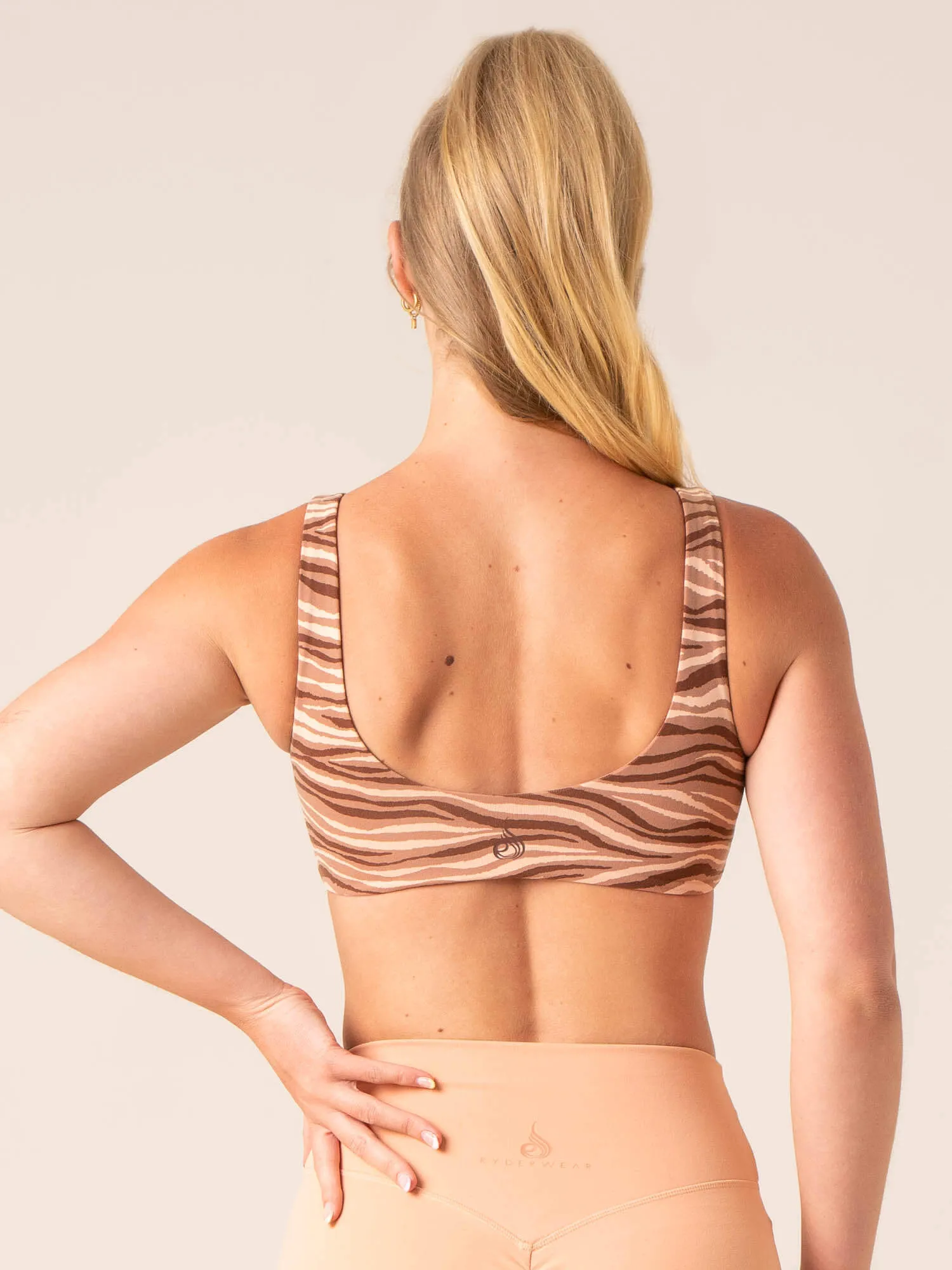 Unstoppable Lounge Bra - Mocha Zebra sold by Ryderwear product image thumbnail 2