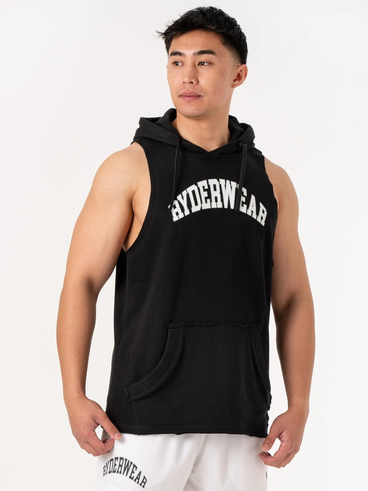 Collegiate Sleeveless Hoodie - Black sold by Ryderwear product image thumbnail 5