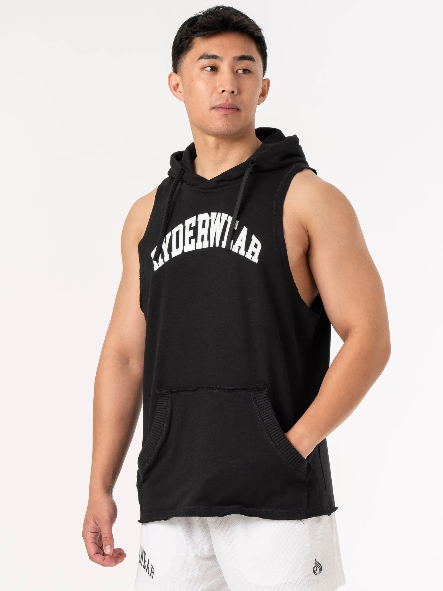 Collegiate Sleeveless Hoodie - Black sold by Ryderwear product image thumbnail 3