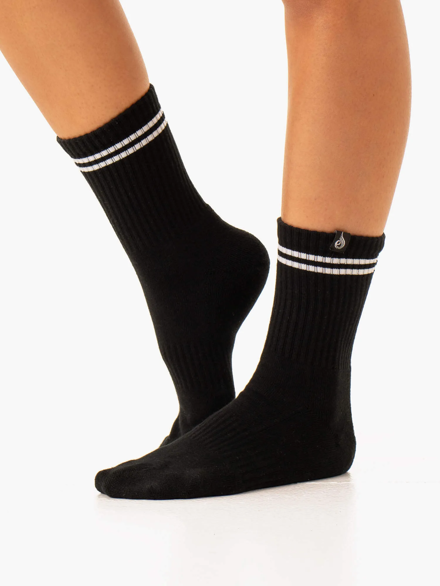 Stripe Crew Socks - Black/Grey sold by Ryderwear product image thumbnail 2
