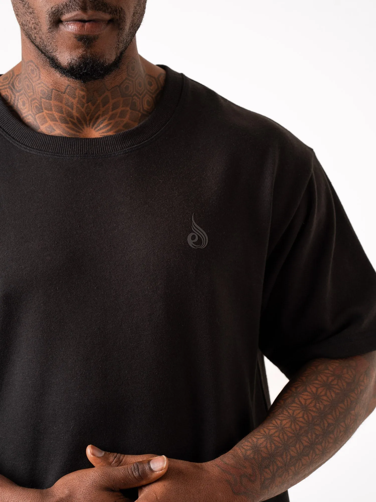 Throwback Fleece Oversized T-Shirt - Black sold by Ryderwear product image thumbnail 4