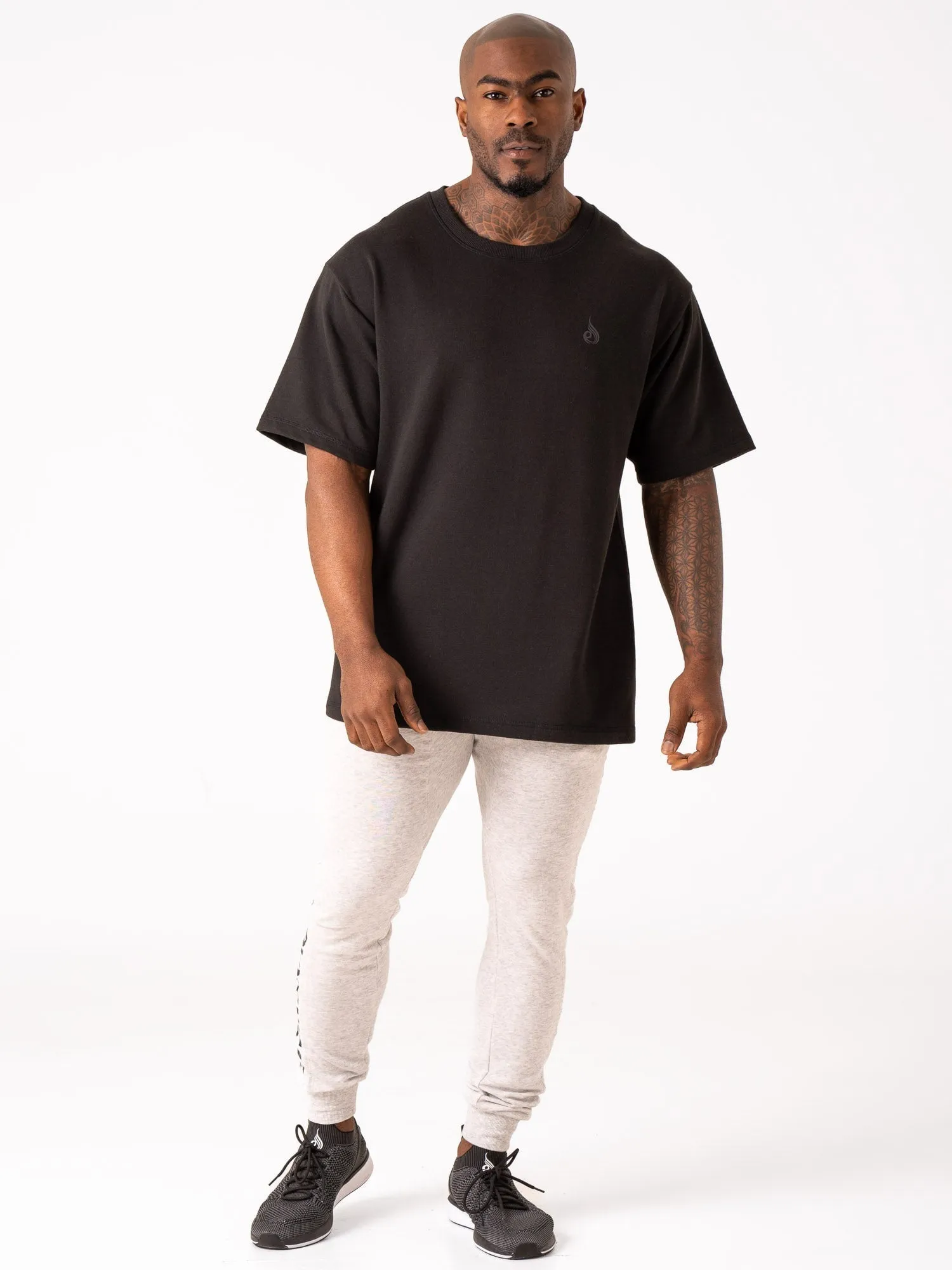 Throwback Fleece Oversized T-Shirt - Black sold by Ryderwear product image thumbnail 3