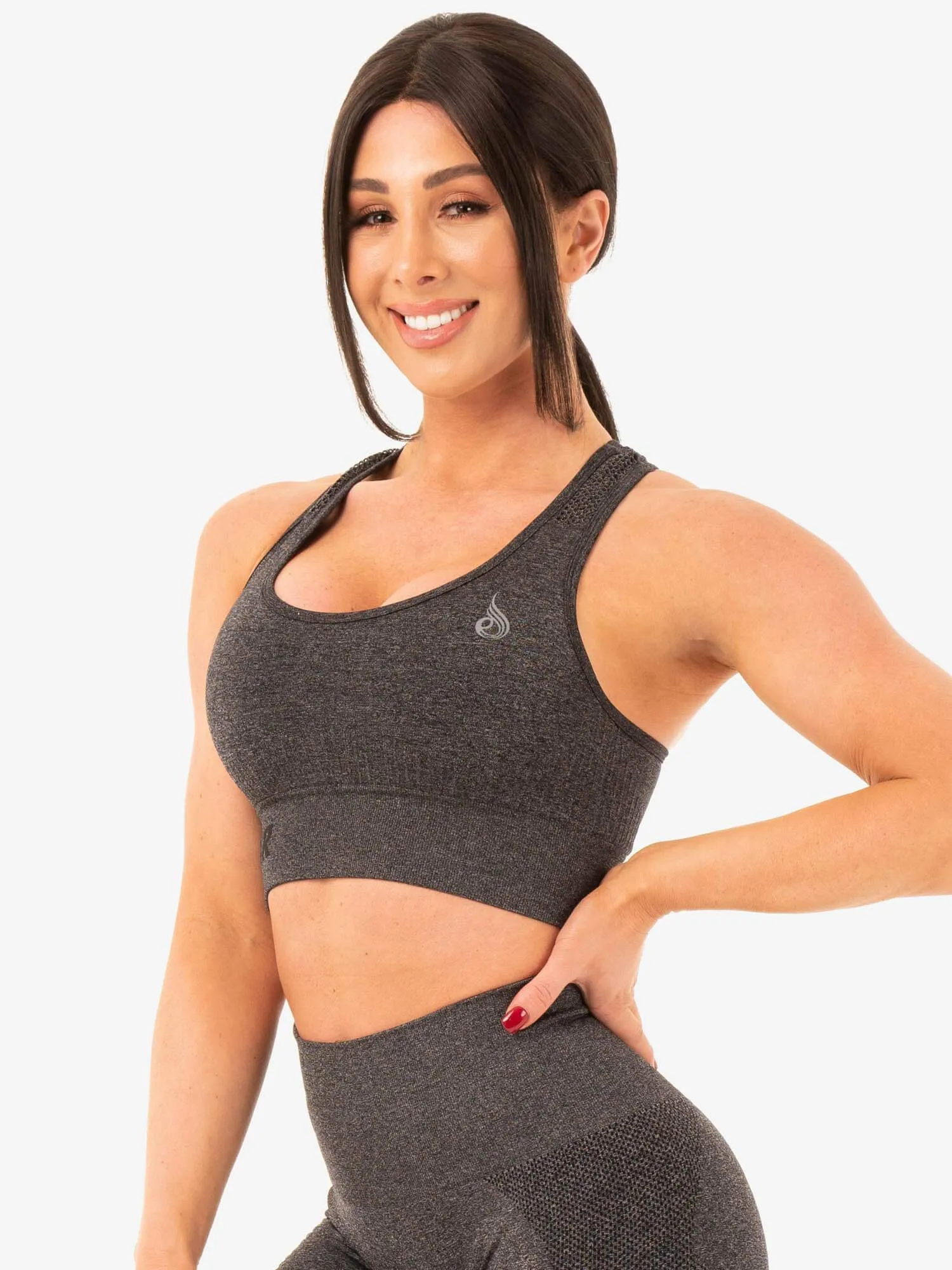 Seamless Staples Sports Bra - Charcoal Marl sold by Ryderwear product image thumbnail 2
