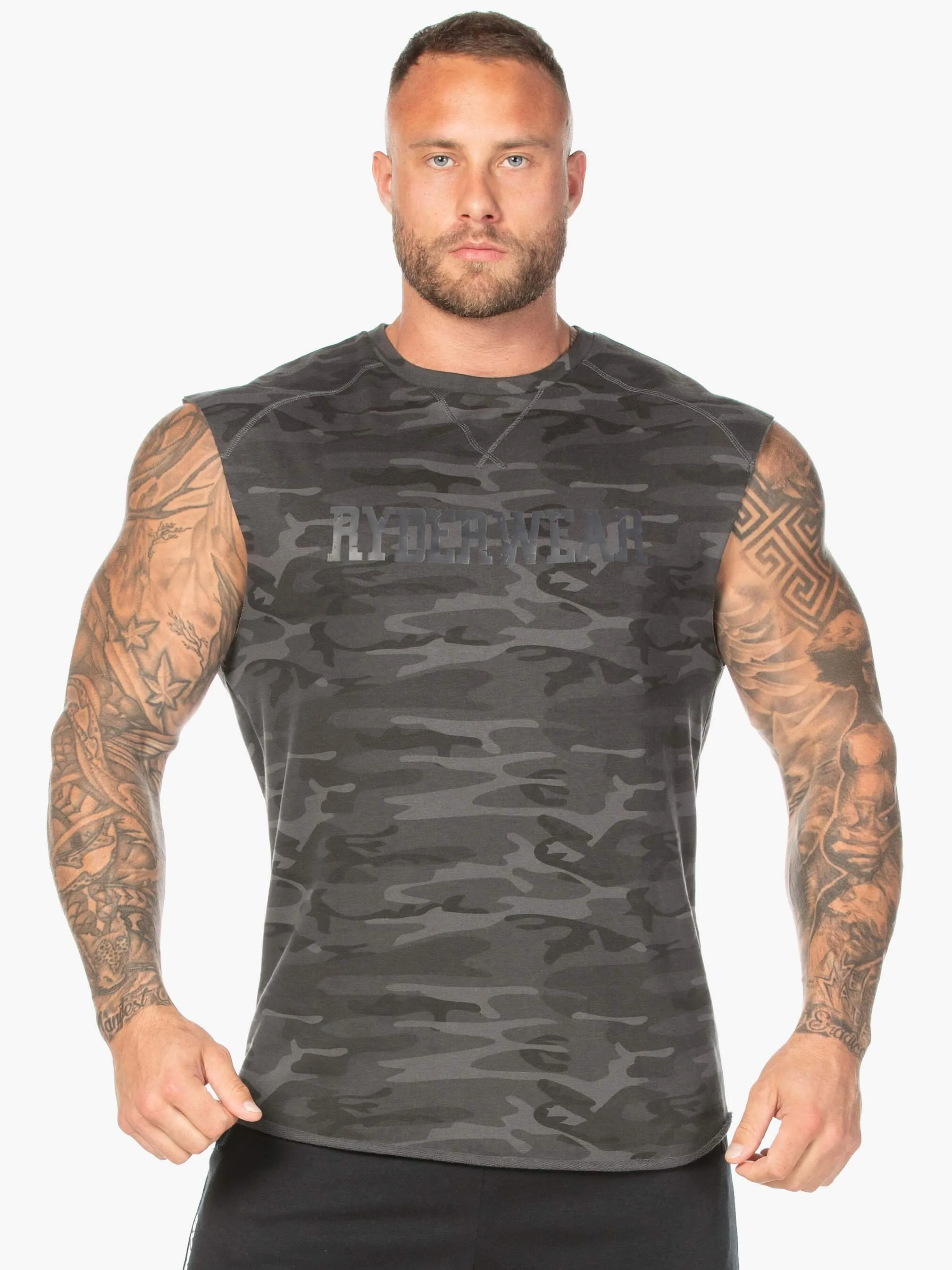 Camo Fleece Tank - Black Camo sold by Ryderwear