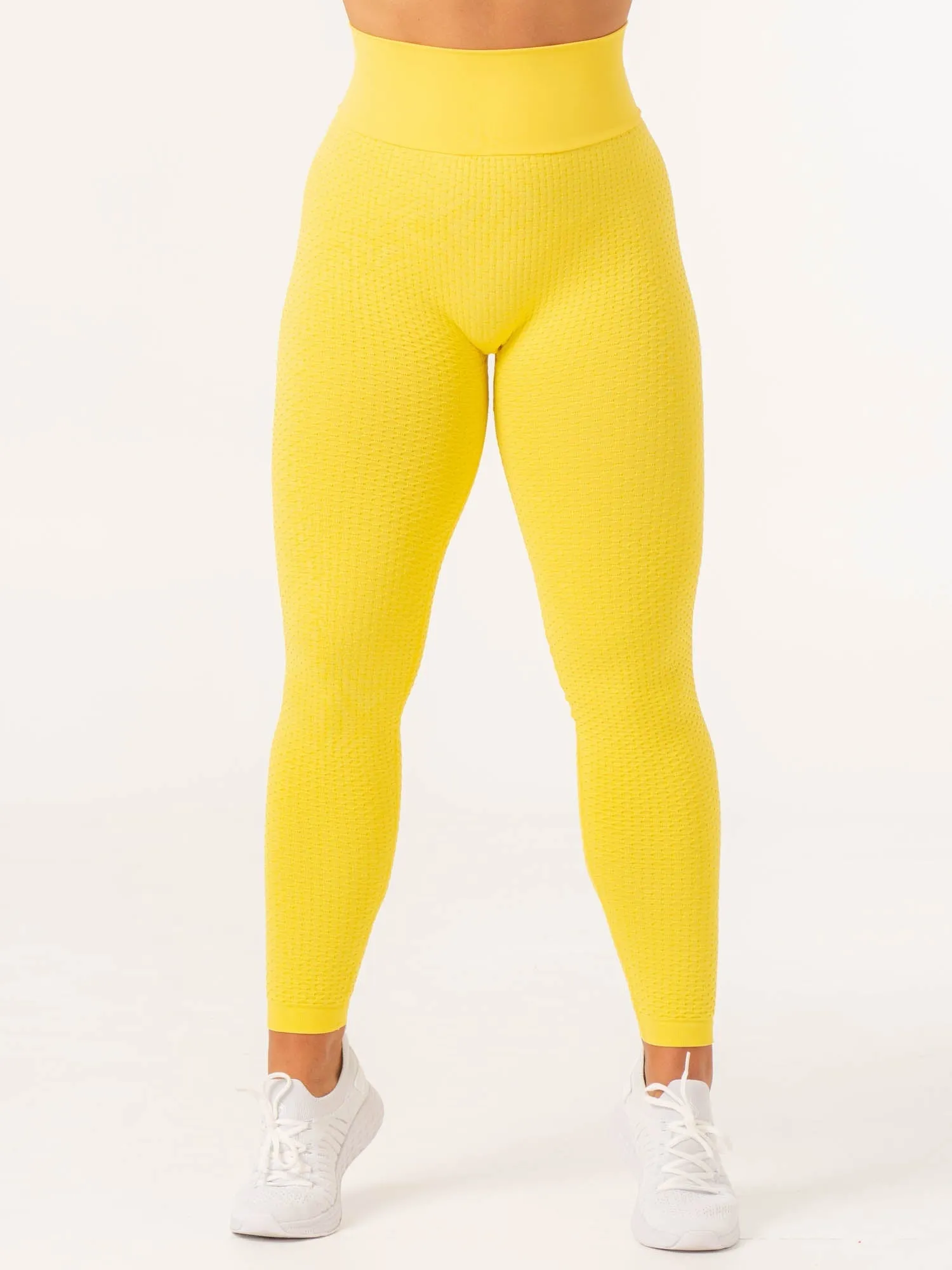 Honeycomb Scrunch Seamless Leggings - Yellow sold by Ryderwear product image thumbnail 5
