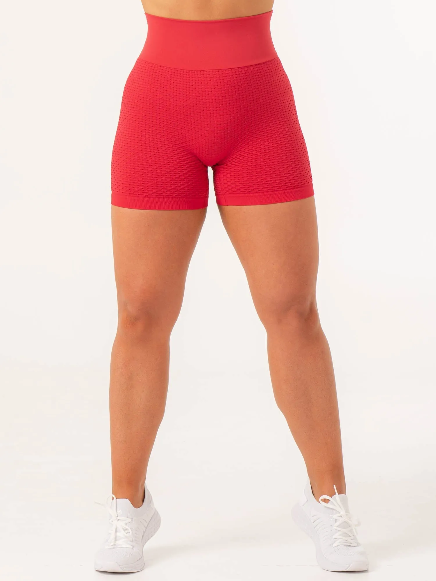Honeycomb Scrunch Seamless Shorts - Lipstick Red sold by Ryderwear product image thumbnail 4
