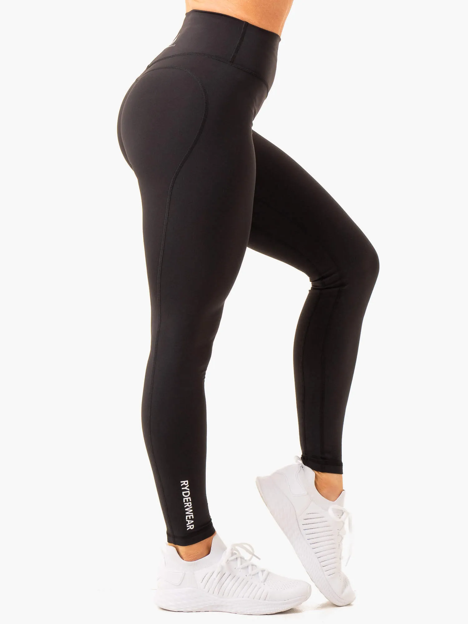 Frequency High Waisted Leggings - Black sold by Ryderwear