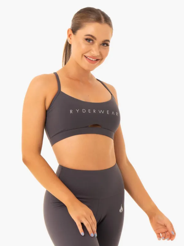 Staples Sports Bra - Charcoal sold by Ryderwear