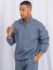 Unisex Half Zip Jumper - Denim Blue sold by Ryderwear