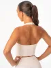 NKD Halter Shelf Tank - Off White sold by Ryderwear
