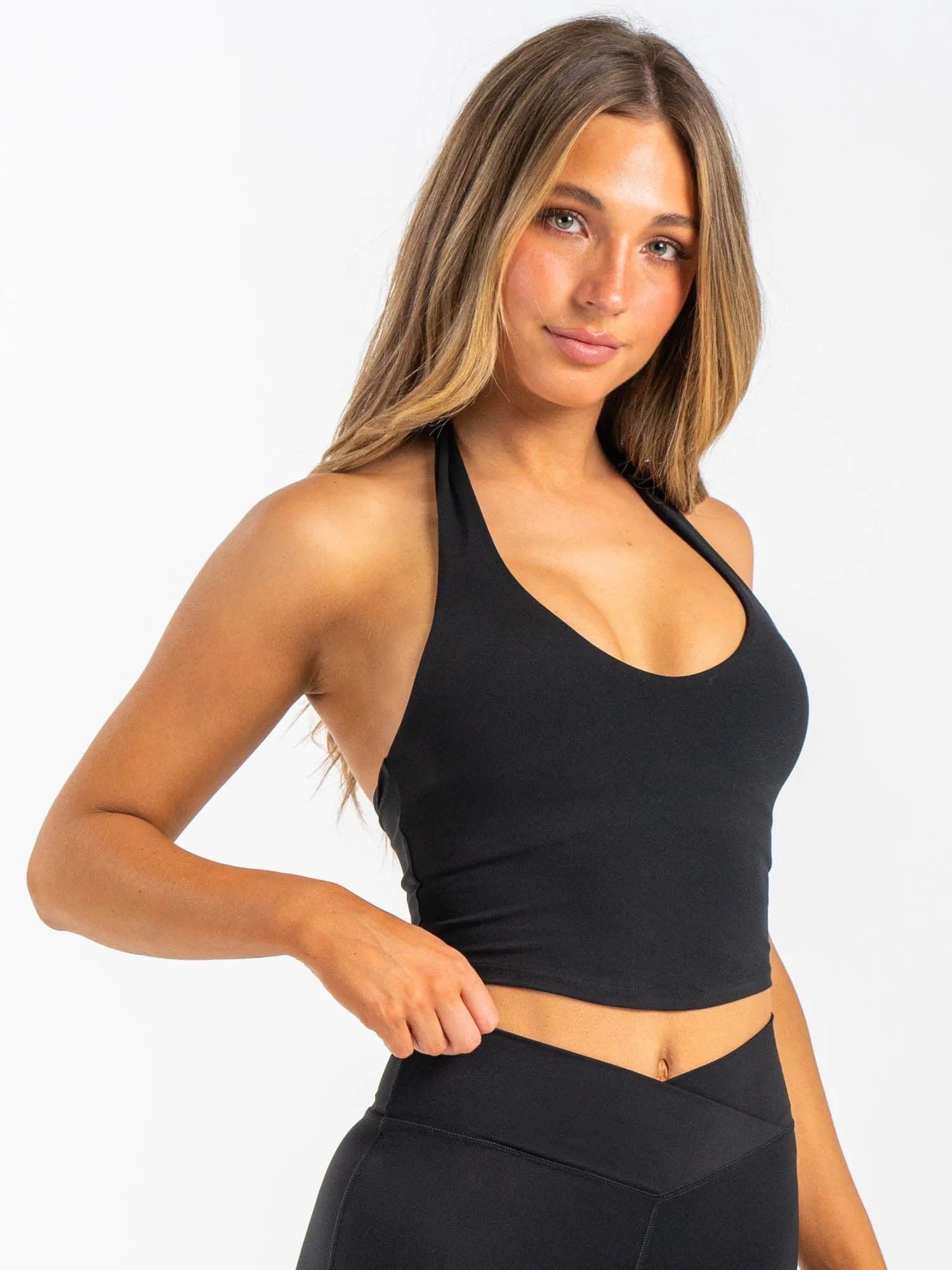 NKD Halter Shelf Tank - Black sold by Ryderwear product image thumbnail 5