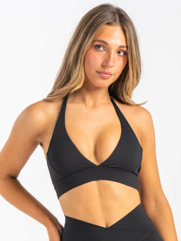 NKD Halter Sports Bra - Black sold by Ryderwear