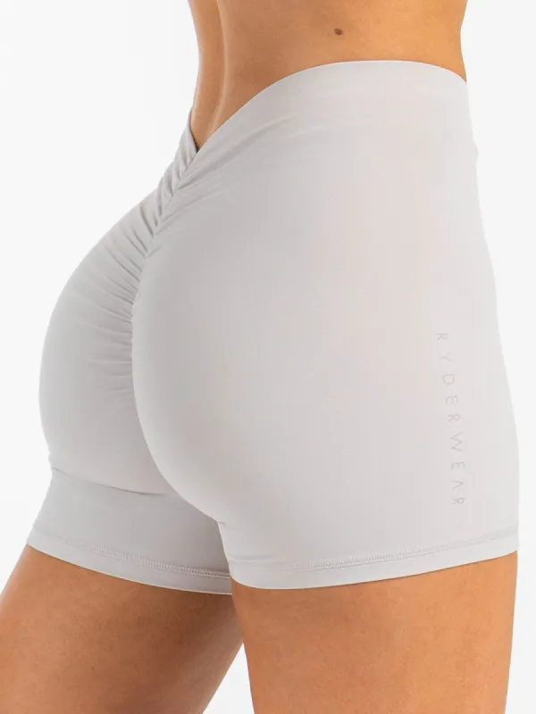 NKD V Scrunch Shorts - Sugar Dust sold by Ryderwear