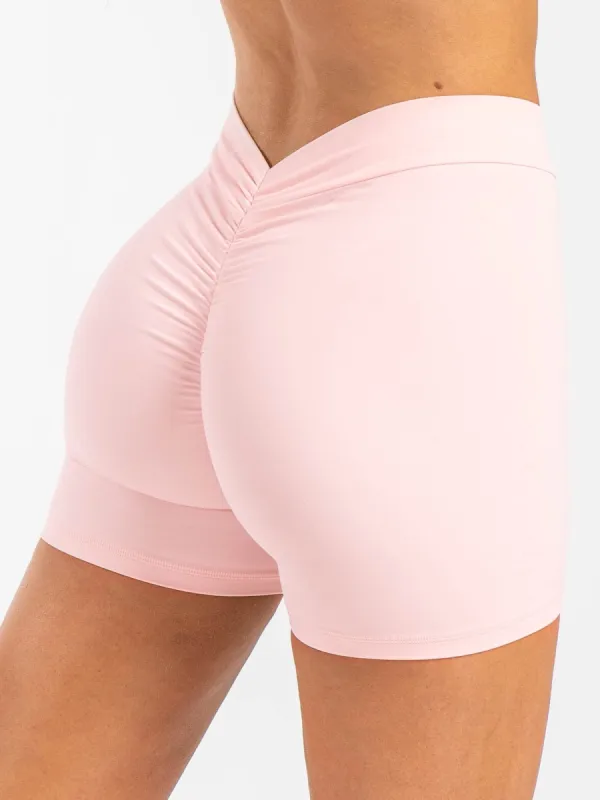 NKD V Scrunch Shorts - Pink Musk sold by Ryderwear
