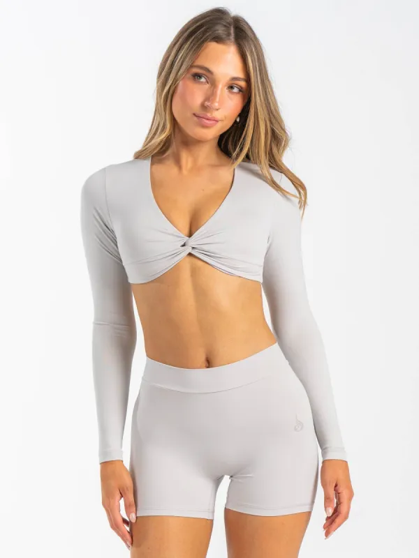 NKD Knot Long Sleeve Top - Sugar Dust sold by Ryderwear