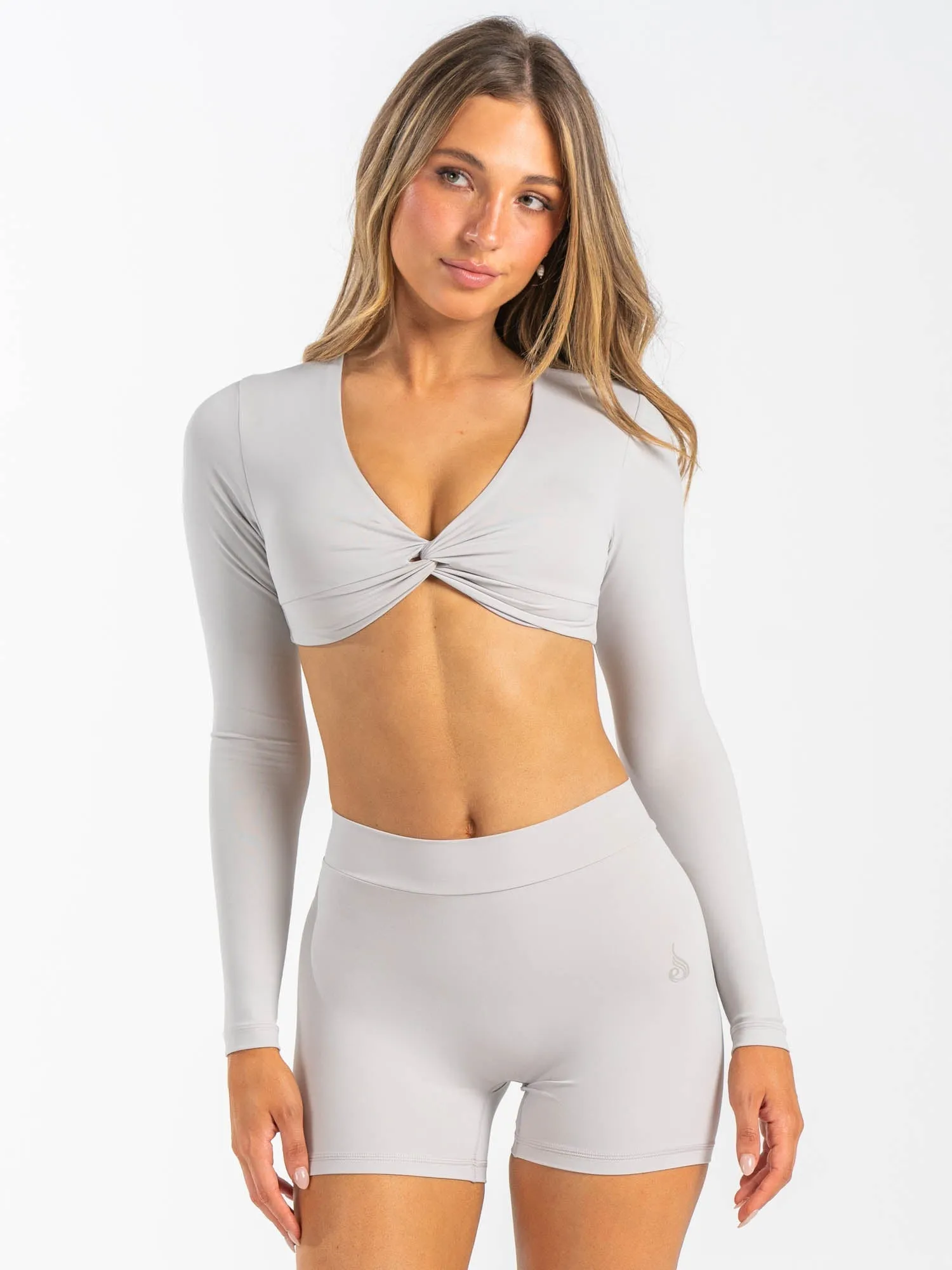 NKD Knot Long Sleeve Top - Sugar Dust sold by Ryderwear