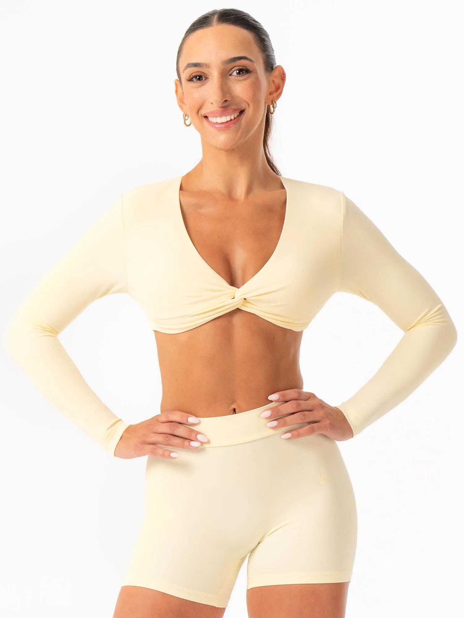 NKD Knot Long Sleeve Top - Lemon Drop sold by Ryderwear