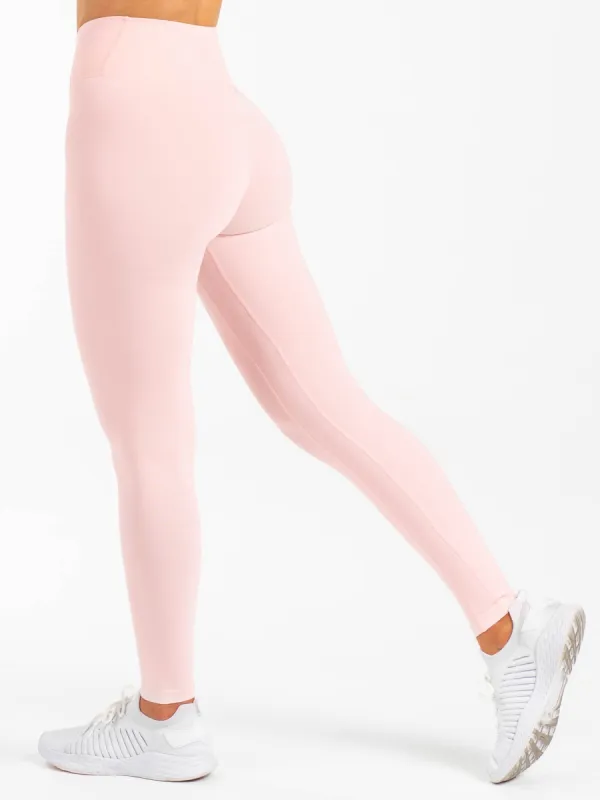 NKD Cross Waist Band Leggings - Pink Musk sold by Ryderwear