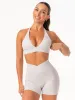 NKD Halter Sports Bra - Sugar Dust sold by Ryderwear