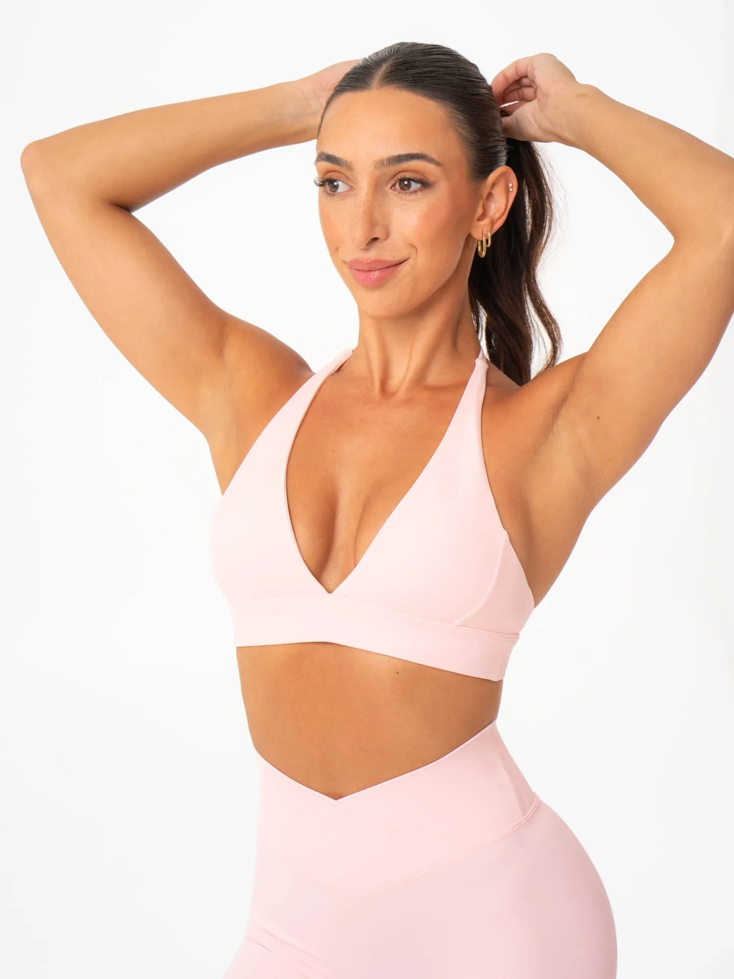 NKD Halter Sports Bra - Pink Musk sold by Ryderwear product image thumbnail 4
