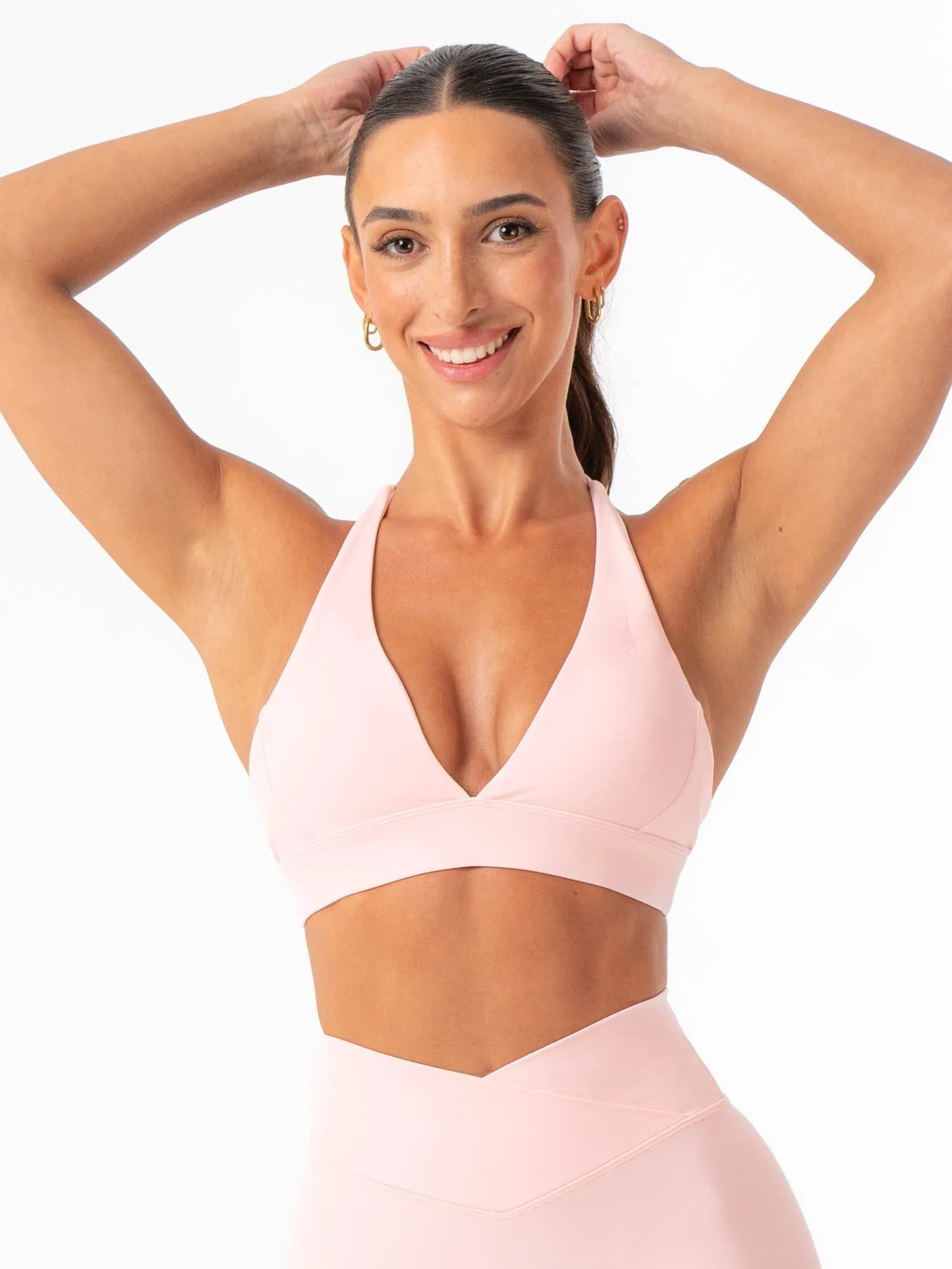 NKD Halter Sports Bra - Pink Musk sold by Ryderwear