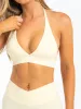 NKD Halter Sports Bra - Lemon Drop sold by Ryderwear