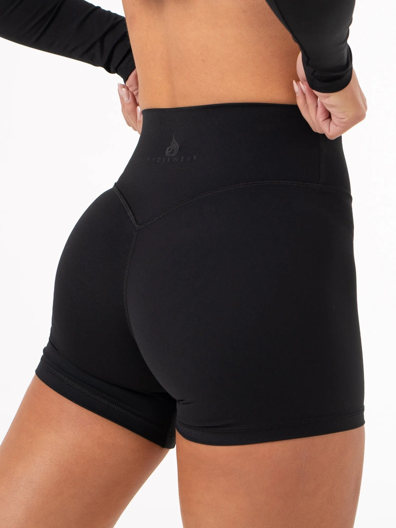 NKD High Waisted Shorts - Black sold by Ryderwear product image thumbnail 2