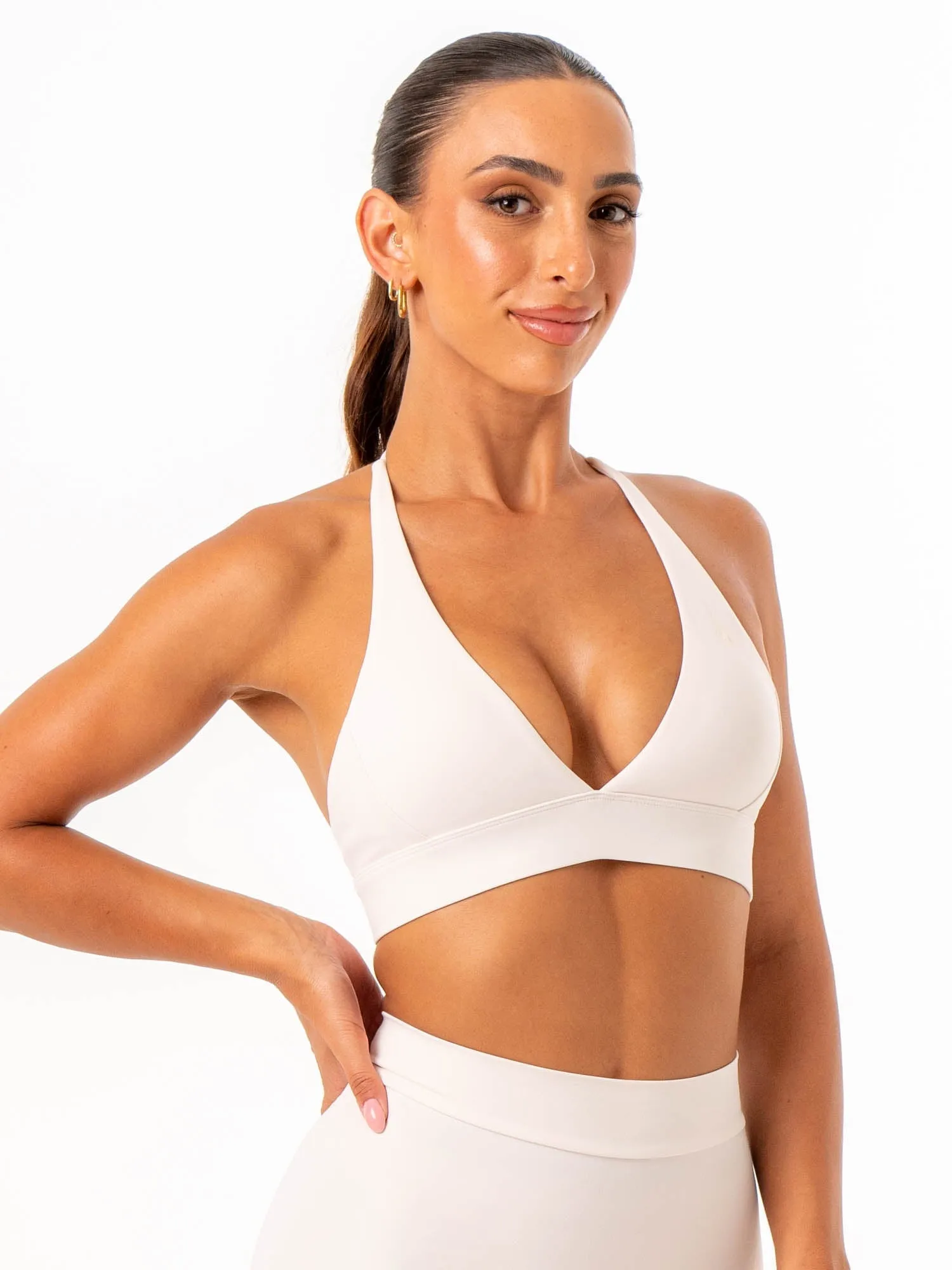 NKD Halter Sports Bra - Off White sold by Ryderwear product image thumbnail 4