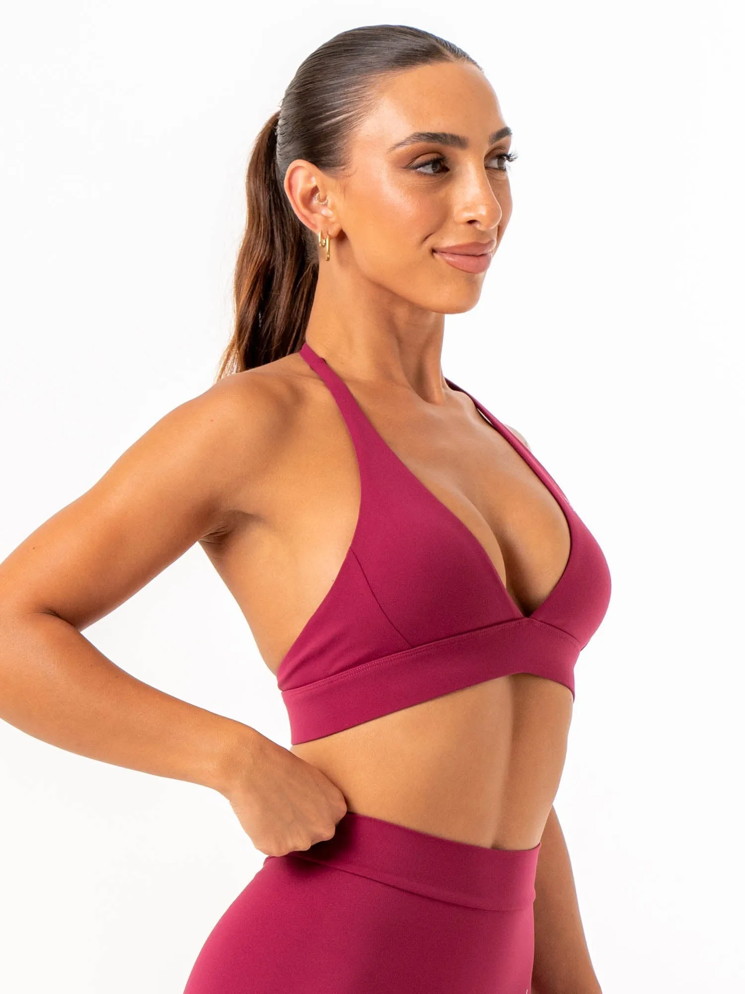 NKD Halter Sports Bra - Wine sold by Ryderwear product image thumbnail 3