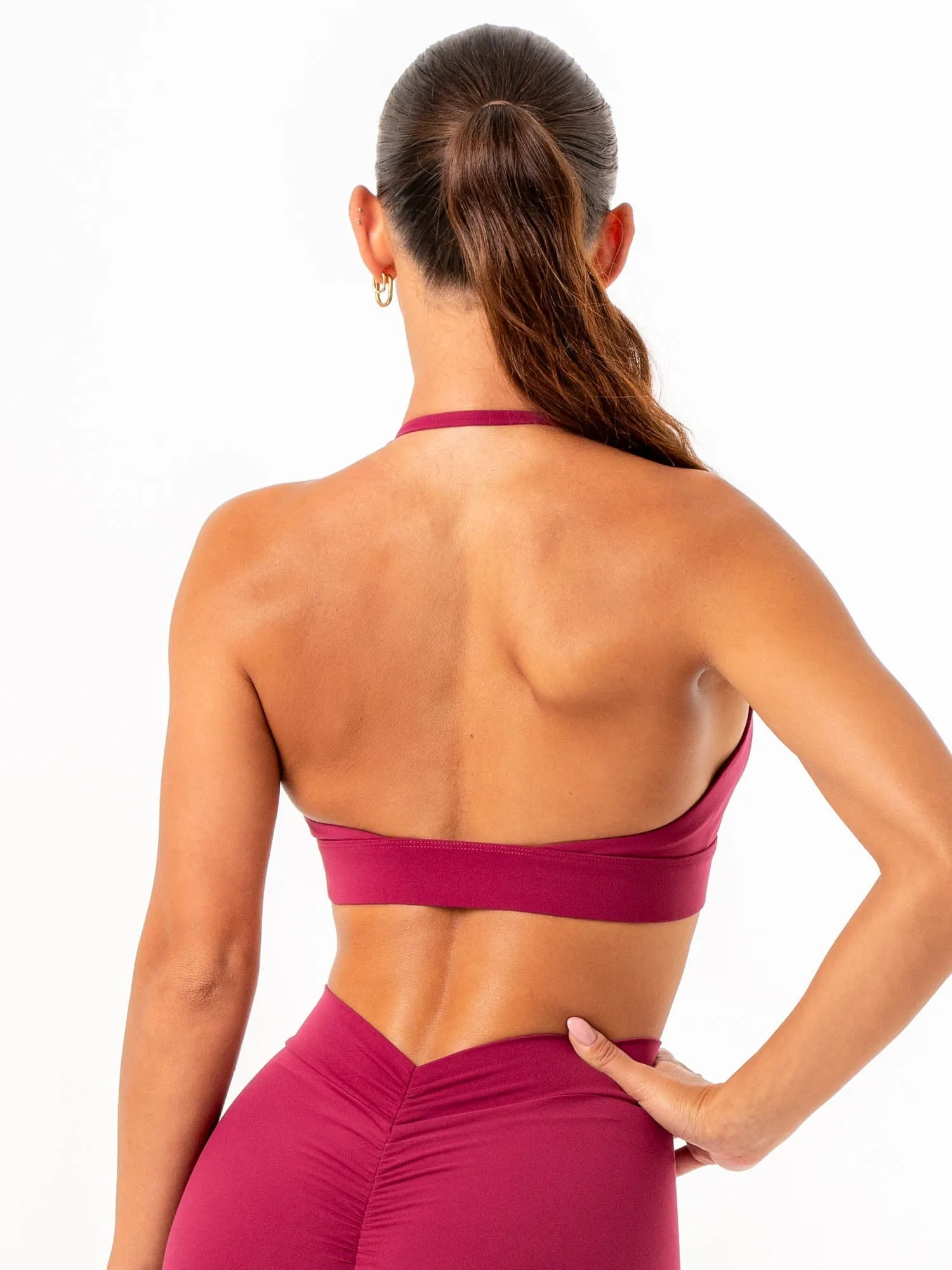 NKD Halter Sports Bra - Wine sold by Ryderwear product image thumbnail 2