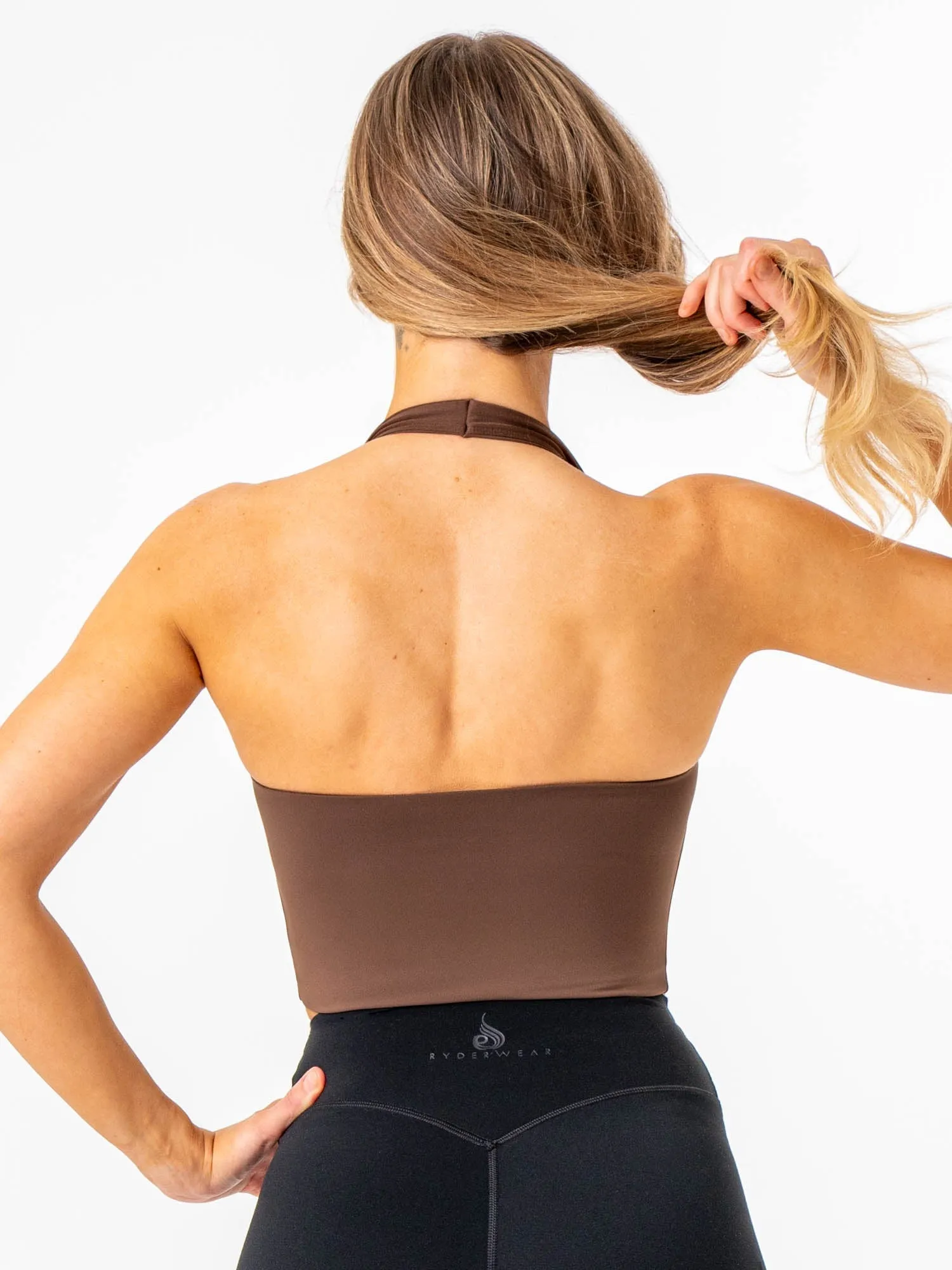 NKD Halter Tank - Chocolate sold by Ryderwear product image thumbnail 4