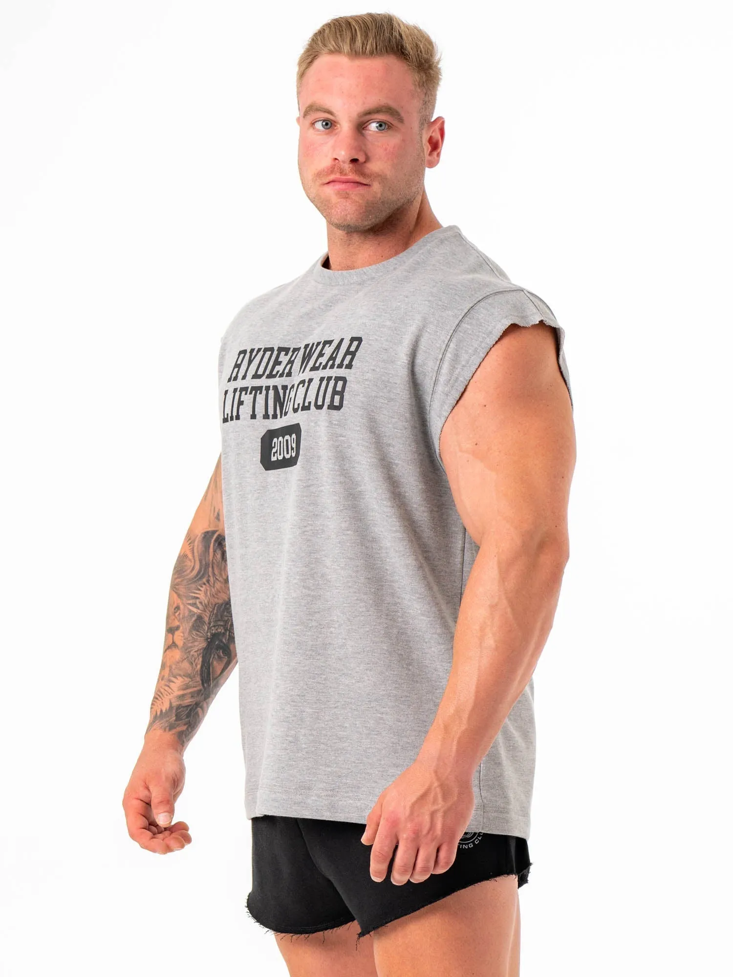 Cut Off Muscle Tank - Grey Marle sold by Ryderwear product image thumbnail 4