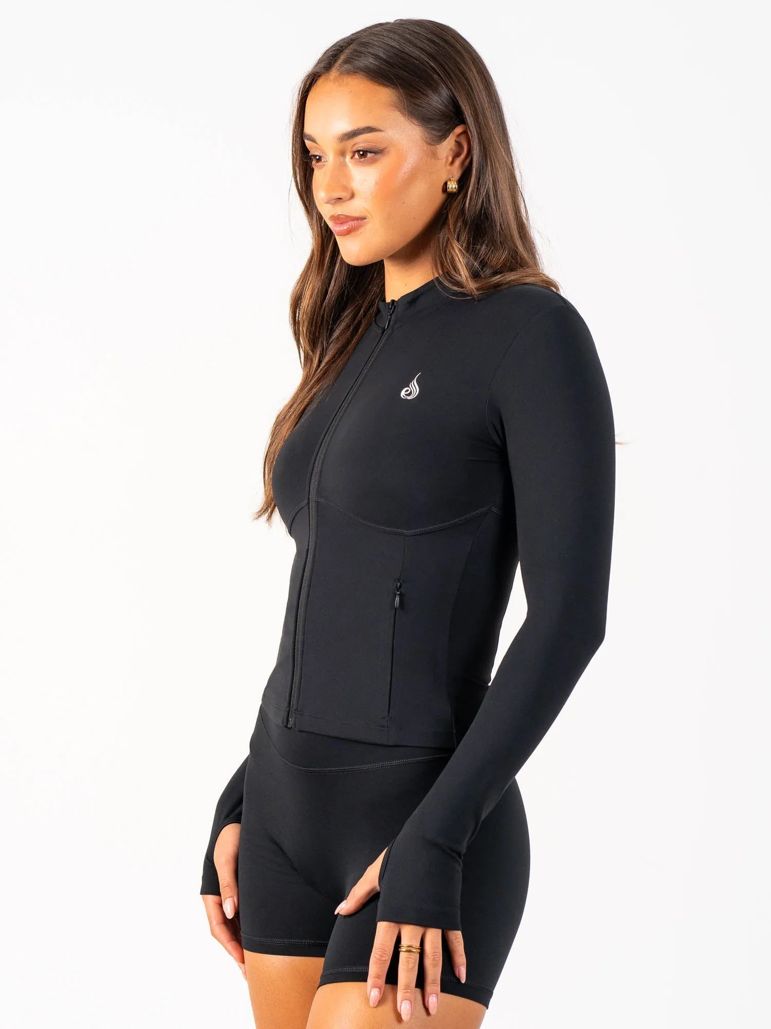 Cropped Zip Jacket - Black sold by Ryderwear product image thumbnail 4