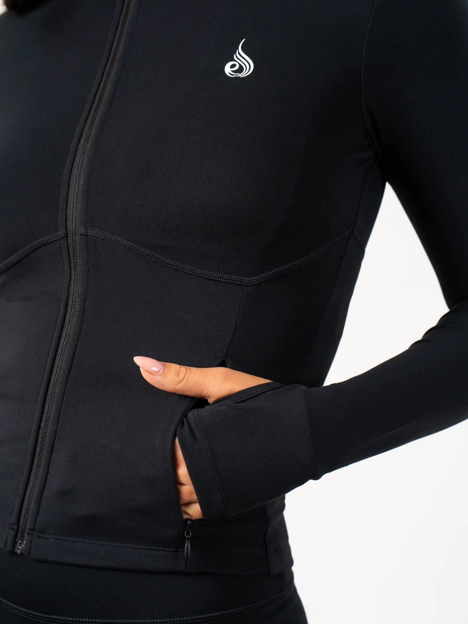 Cropped Zip Jacket - Black sold by Ryderwear product image thumbnail 5