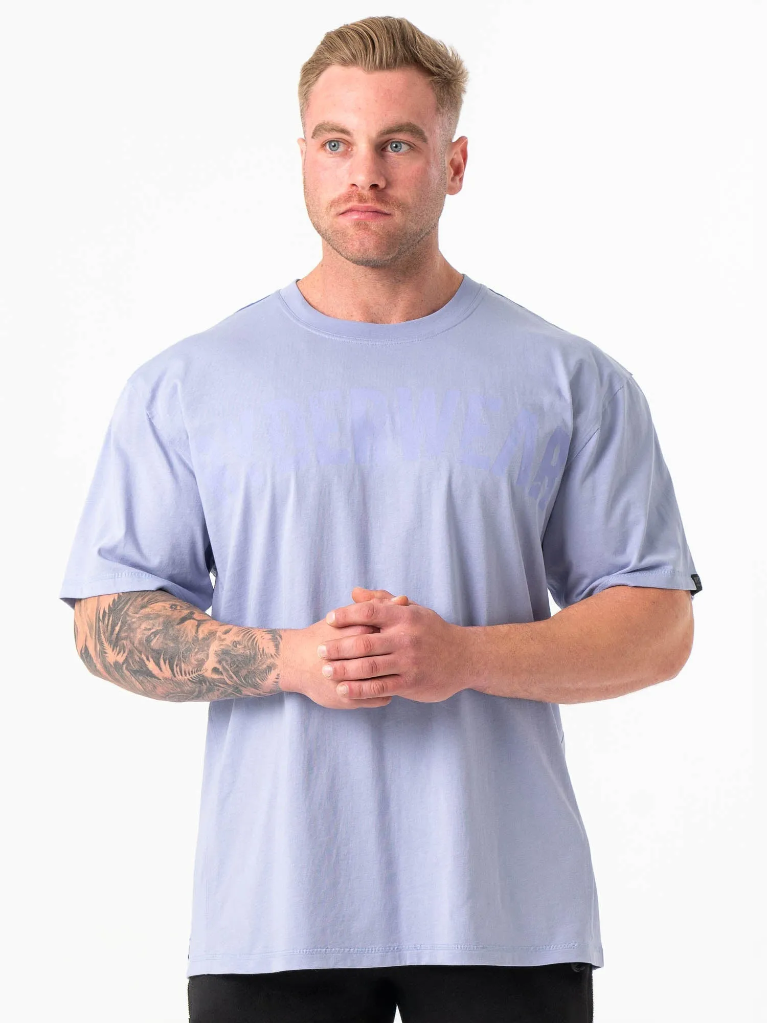 Force Oversized T-Shirt - Lilac Blue sold by Ryderwear